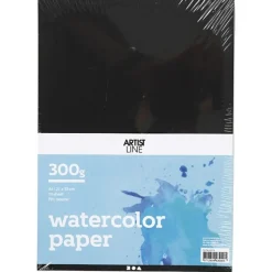 Akvarelpapir A4 / 300 Gr. - Sort, 10 Ark