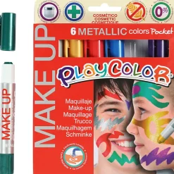 Ansigtsfarve - Tegnestifter Metallic, 6 Stk