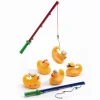 Badeaender, 5 Stk Gule 8 Cm + 2 Fiskestaenger