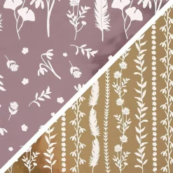 Dekorationsfolie M. Blomster - Guld + Lilla