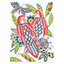 Farvelaegningsplakater - Fugle, 3 Stk