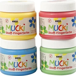 Finger- Og Tekstilmaling 150 Ml - Basis, 4 Stk