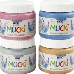 Fingermaling 150 Ml. - Metallic, 4 Stk