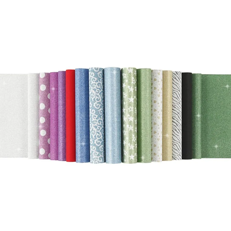 Glitterpapir A4, 30 Ark