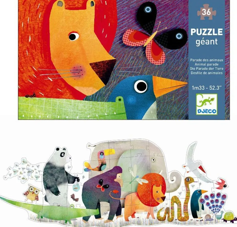 Gulvpuslespil Med 36 Brikker - Dyreparade
