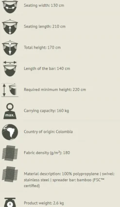 Haengekojestol Kingsize Outdoor - Toucan