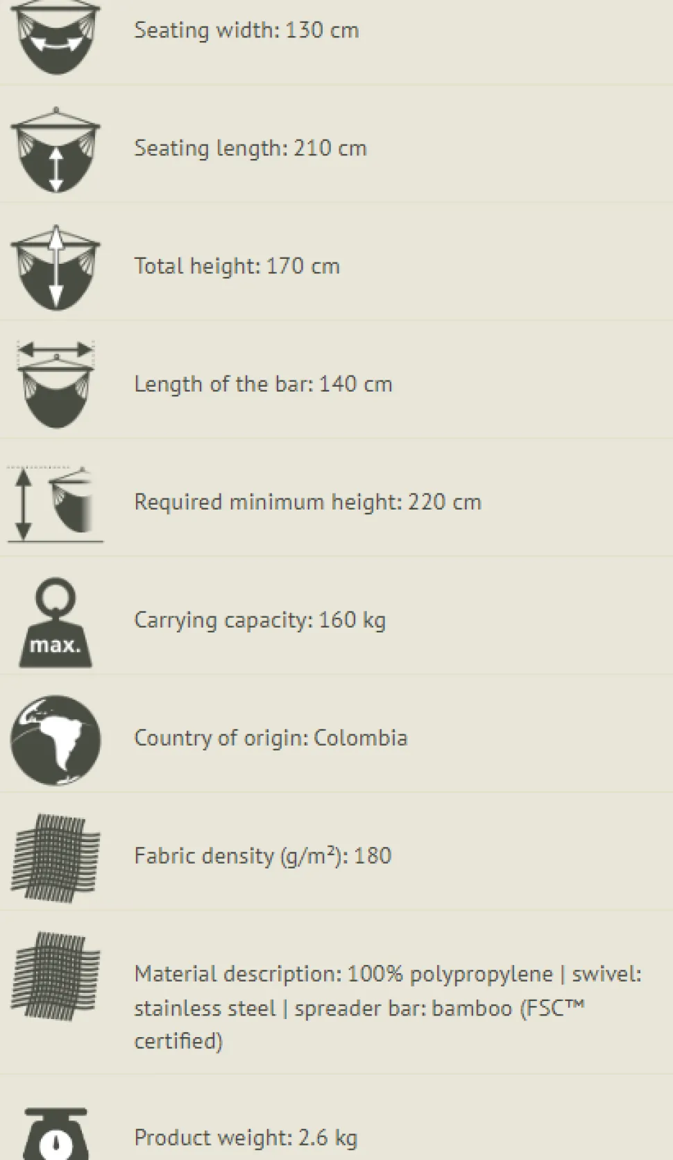 Haengekojestol Kingsize Outdoor - Toucan