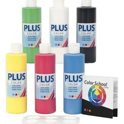 Hobbymaling 250 Ml. - Basisfarver, 6 Stk