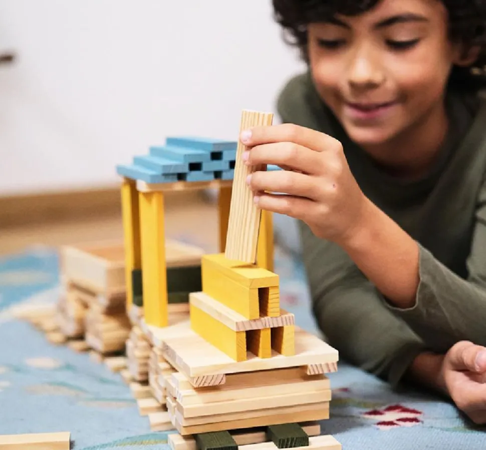 Kapla Klodser - Bla/Gul/Gron, 120 Stk