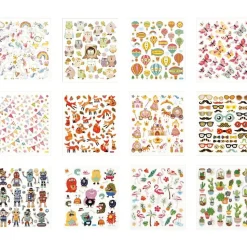 Klistermaerker - Diverse, 12 Ark