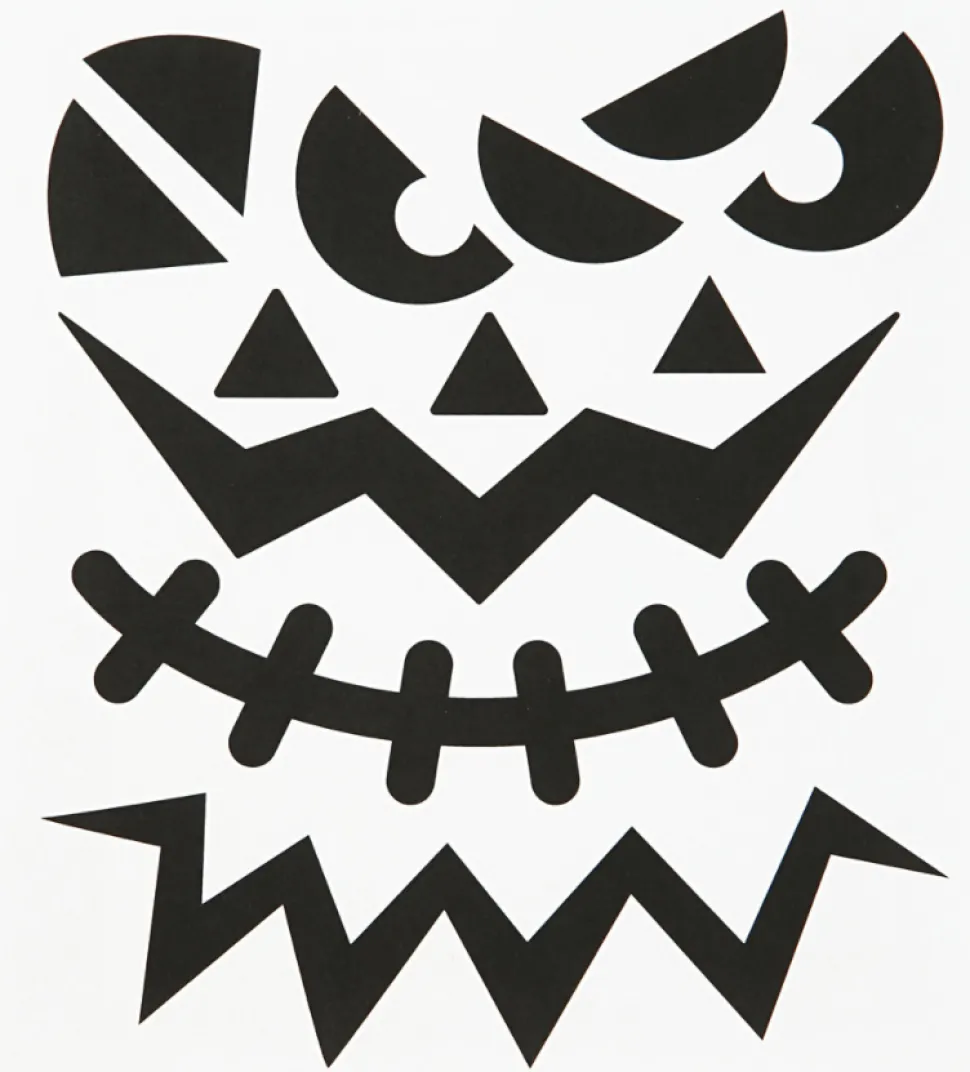 Klistermaerker - Halloween Ansigter, 1 Ark