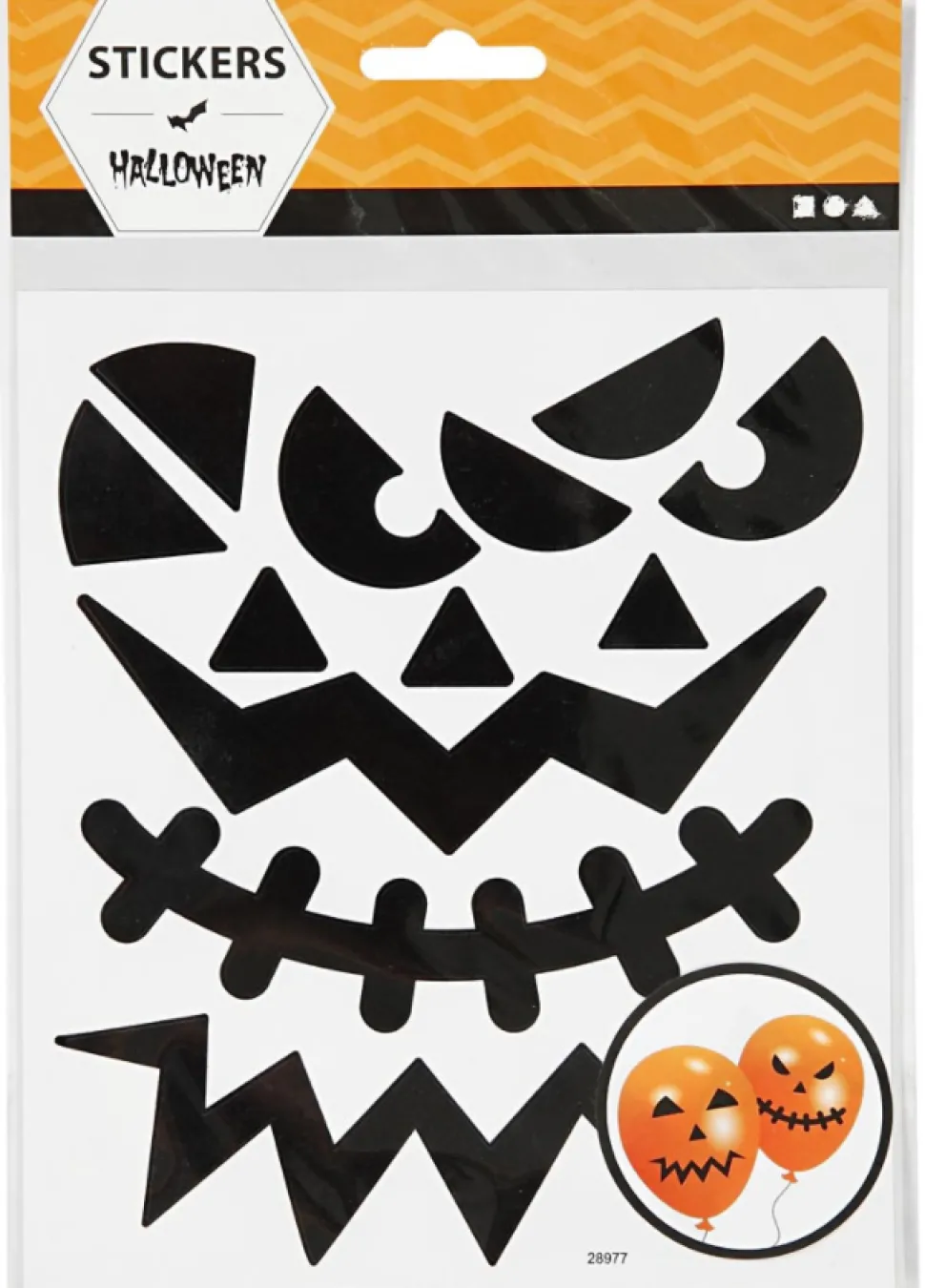 Klistermaerker - Halloween Ansigter, 1 Ark