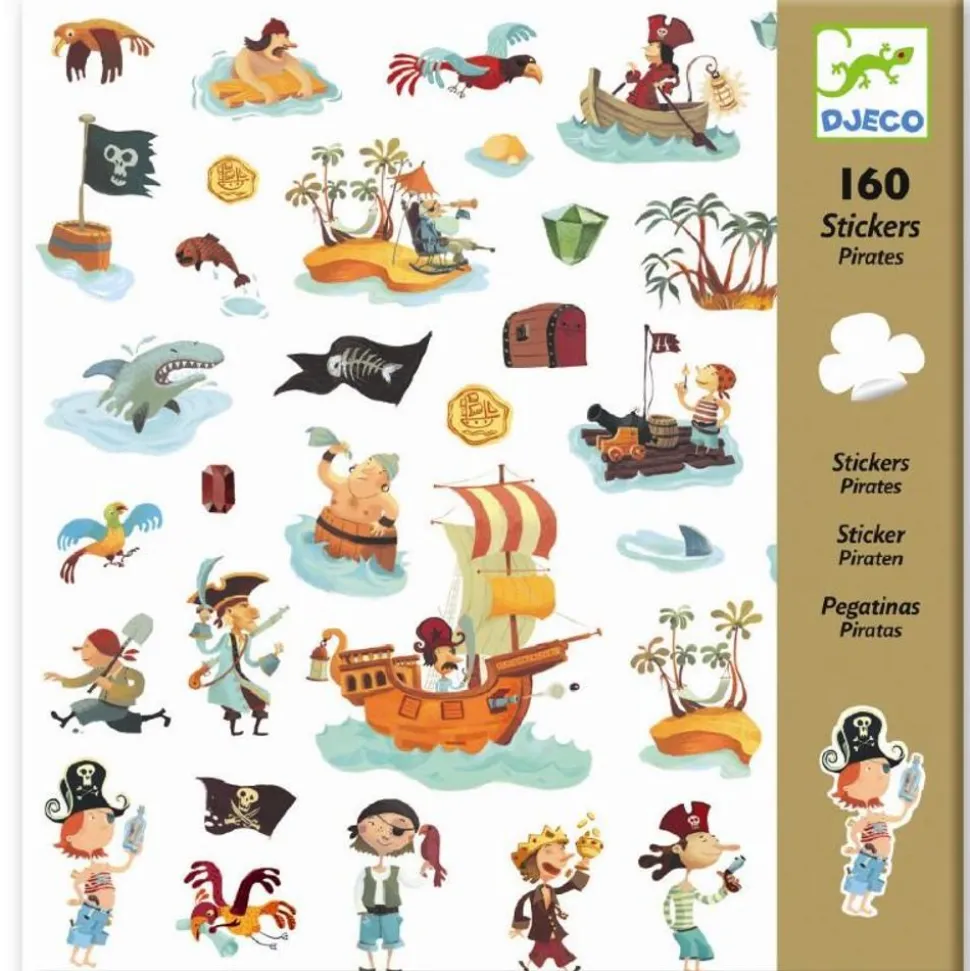 Klistermaerker - Pirater, 160 Stk