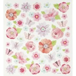 Klistermaerker - Rosa Forarsblomster, 1 Ark