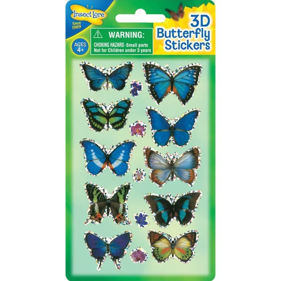 Klistermaerker 3D - Sommerfugle, 1 Ark