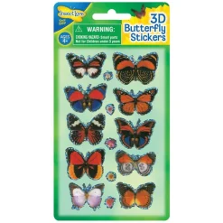 Klistermaerker 3D - Sommerfugle, 1 Ark