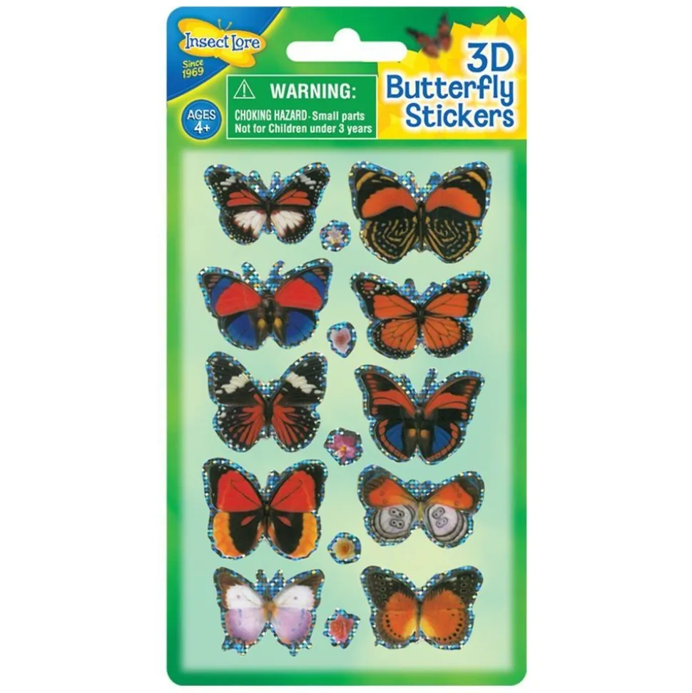 Klistermaerker 3D - Sommerfugle, 1 Ark