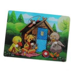 Knoppuslespil M. 5 Brk - Bamse, Kylling & Aelling