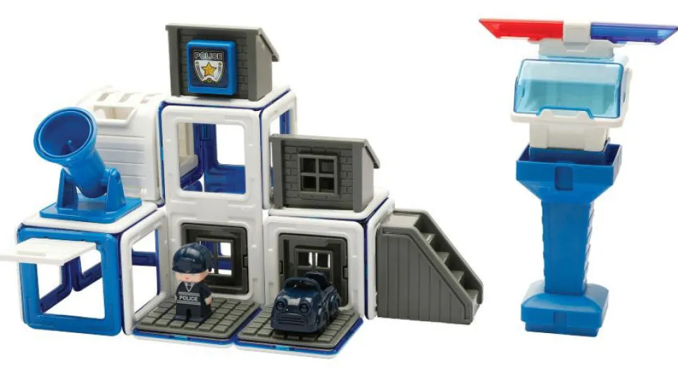 Magformers 50 Stk - Politistation Og Koretojer