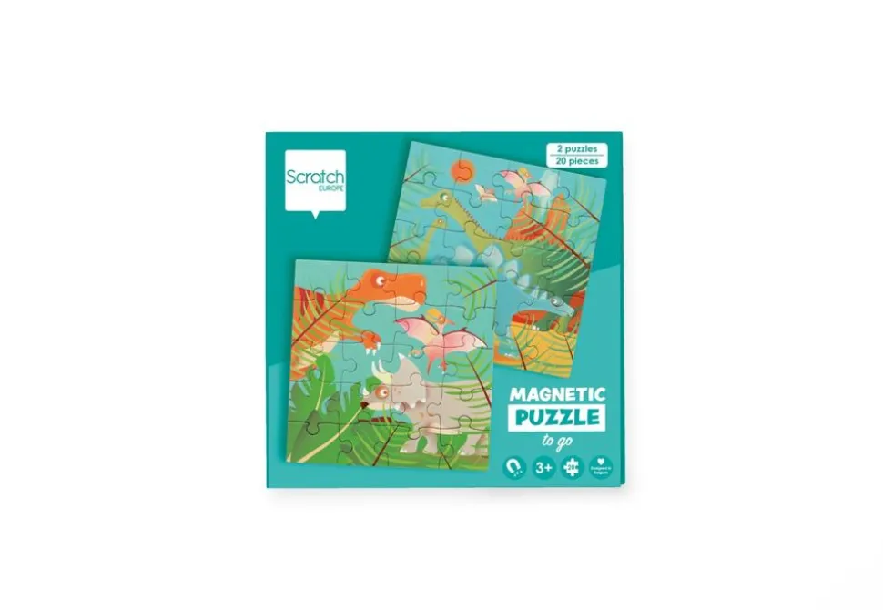 Magnetpuslespil I Bog - Dinosaur
