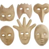 Masker I Papmache, 6 Stk