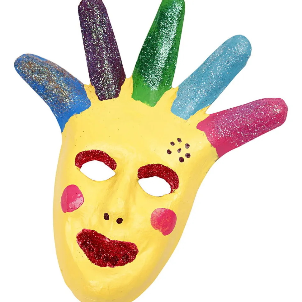 Masker I Papmache, 6 Stk