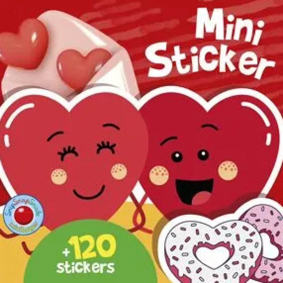 Mini-Stickers Bog - Hjerter, 120+ Stk