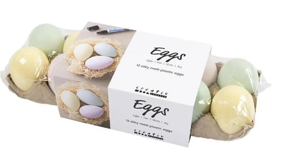 Paskeaeg Af Plast - Pastel, 12 Stk