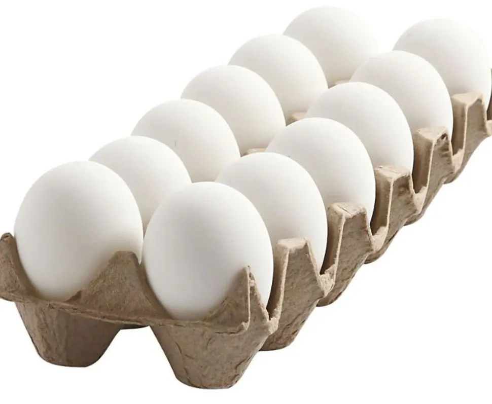 Paskeaeg Af Plast, 12 Stk - H: 6 Cm