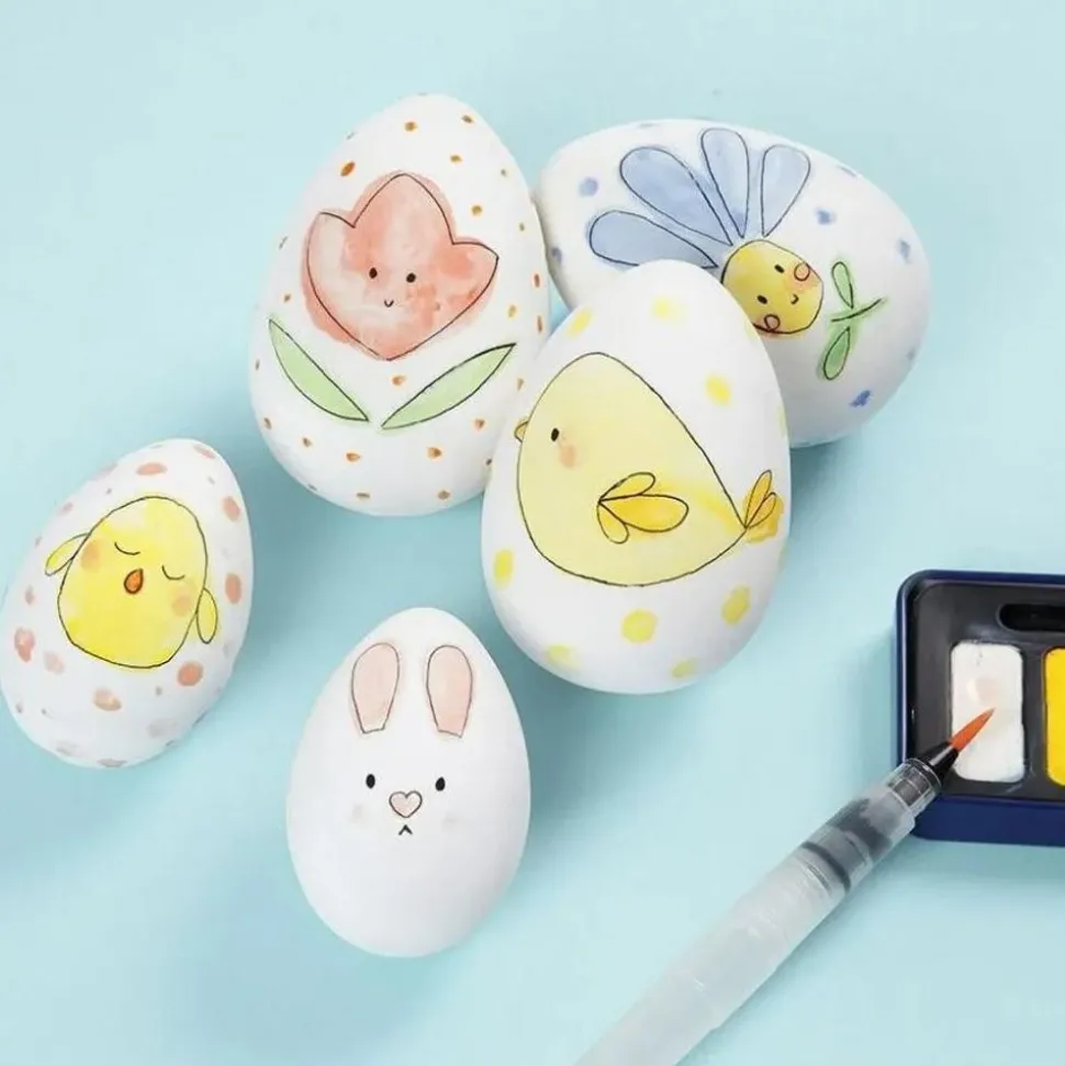 Paskeaeg Af Plast, 12 Stk - H: 6 Cm