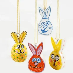 Paskehare Af Keramik, 3 Stk