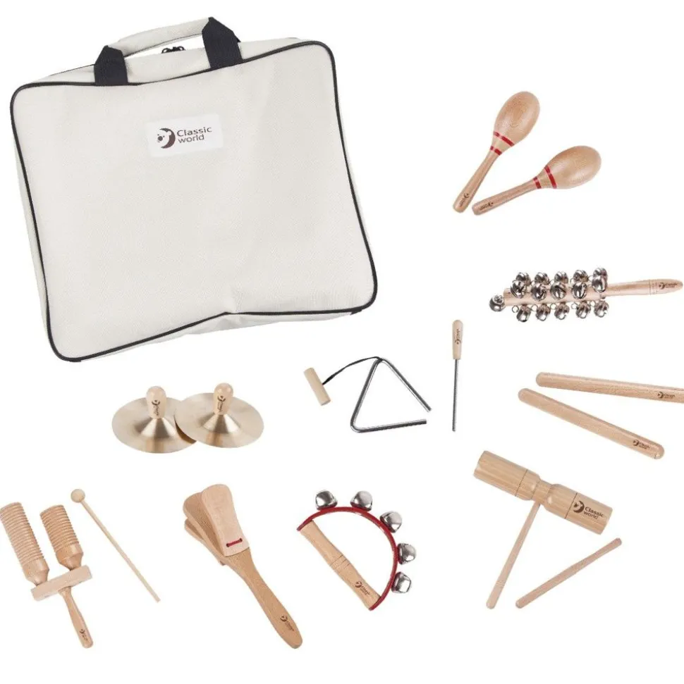 Percussionsaet Med 9 Instrumenter