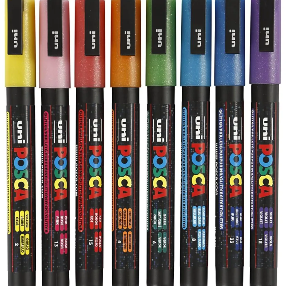 Posca Tusser Pc-3M - Glitter, 8 Stk.