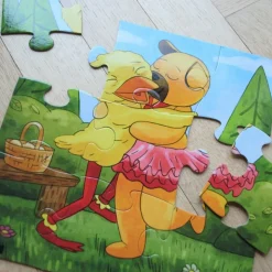 Puslespil 6 + 9 Brikker - Bamse, Kylling & Aelling