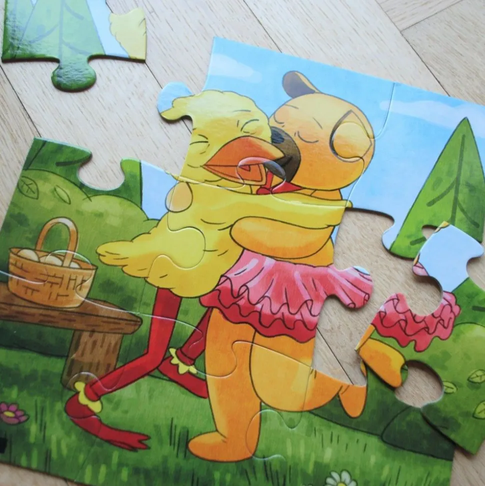 Puslespil 6 + 9 Brikker - Bamse, Kylling & Aelling