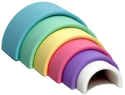 Regnbue I Silikone - Pastel, 6 Dele