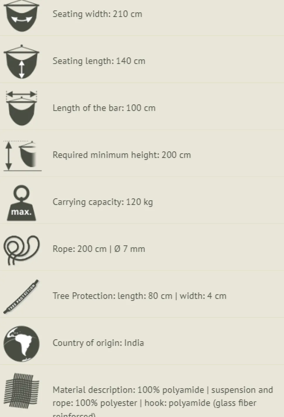 Rejsehaengekojestol Inkl. Ophaeng - River