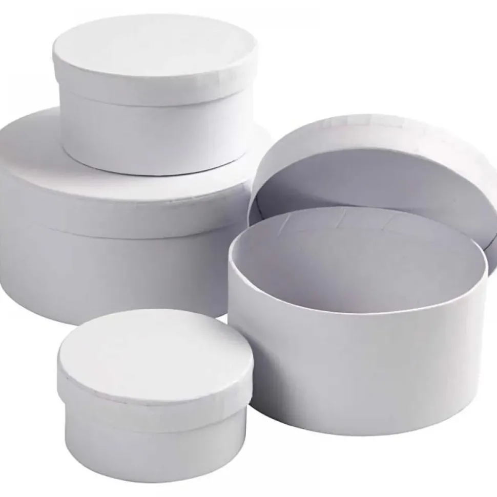 Runde Aesker Af Pap, 4 Stk