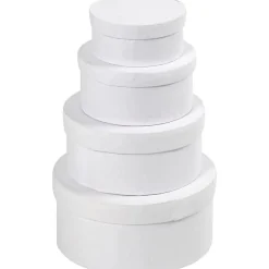 Runde Aesker Af Pap, 4 Stk