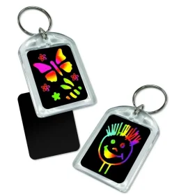 Scratch Art - Lav Nogleringe, 6 Stk.