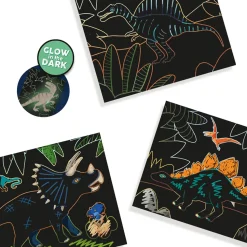 Scratch Kort - Glow In The Dark Dinosaurer