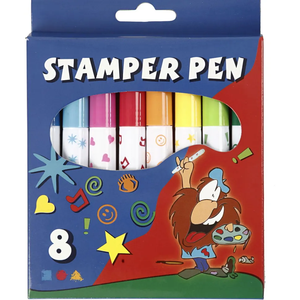 Stempeltusser - Ass. Farver, 8 Stk