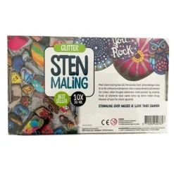 Stenmaling 10 X 30 Ml - Glitter