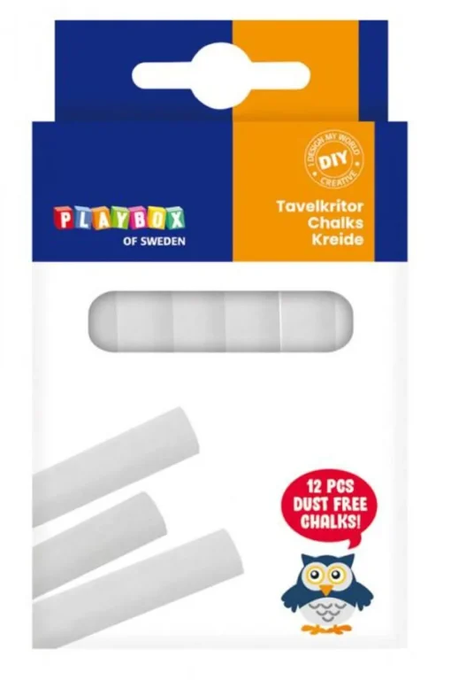 Tavlekridt - Hvid, 12 Stk