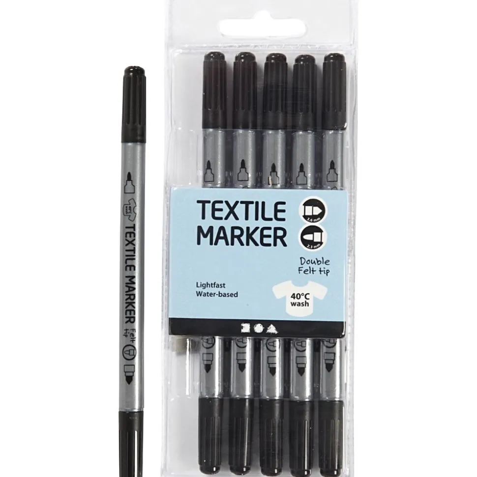 Tekstiltusser - Sorte, 6 Stk