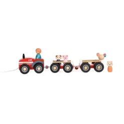 Traekke-Traktor Med To Vogne